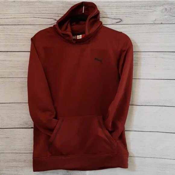 Puma Hoodie Sweatshirt Athleticwear Kids Fierce Red Heather - Picture 1 of 13